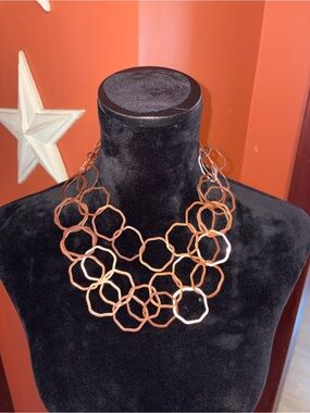 Vintage premier designs Women’s Multi-Strand Geometric Copper Necklace